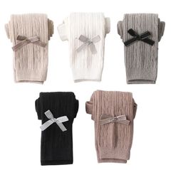 Quần tất niniduoduo không bàn sọc gân đính nơ nhỏ 5 màu