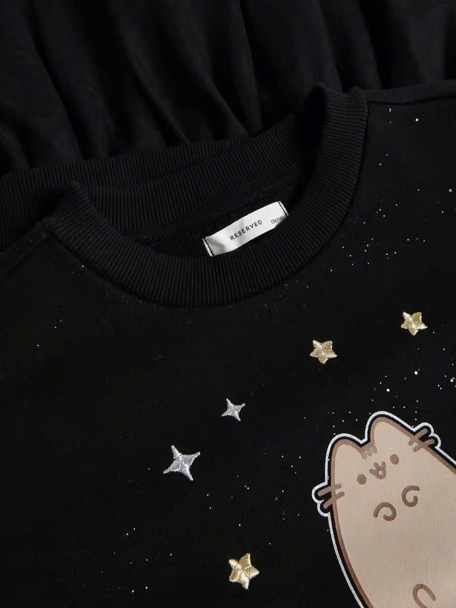 Váy nỉ bông Reserved mèo Pusheen xuất xịn bé gái size 116-164