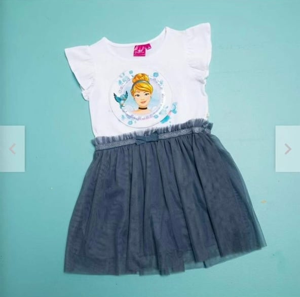 Váy Disney cotton lật hình phối chân voan nhiều màu size 2 - 8y