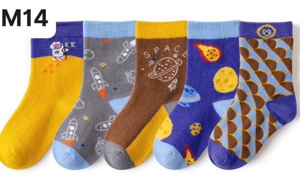 Set 5 tất Kids Socks 17 màu Bé Trai