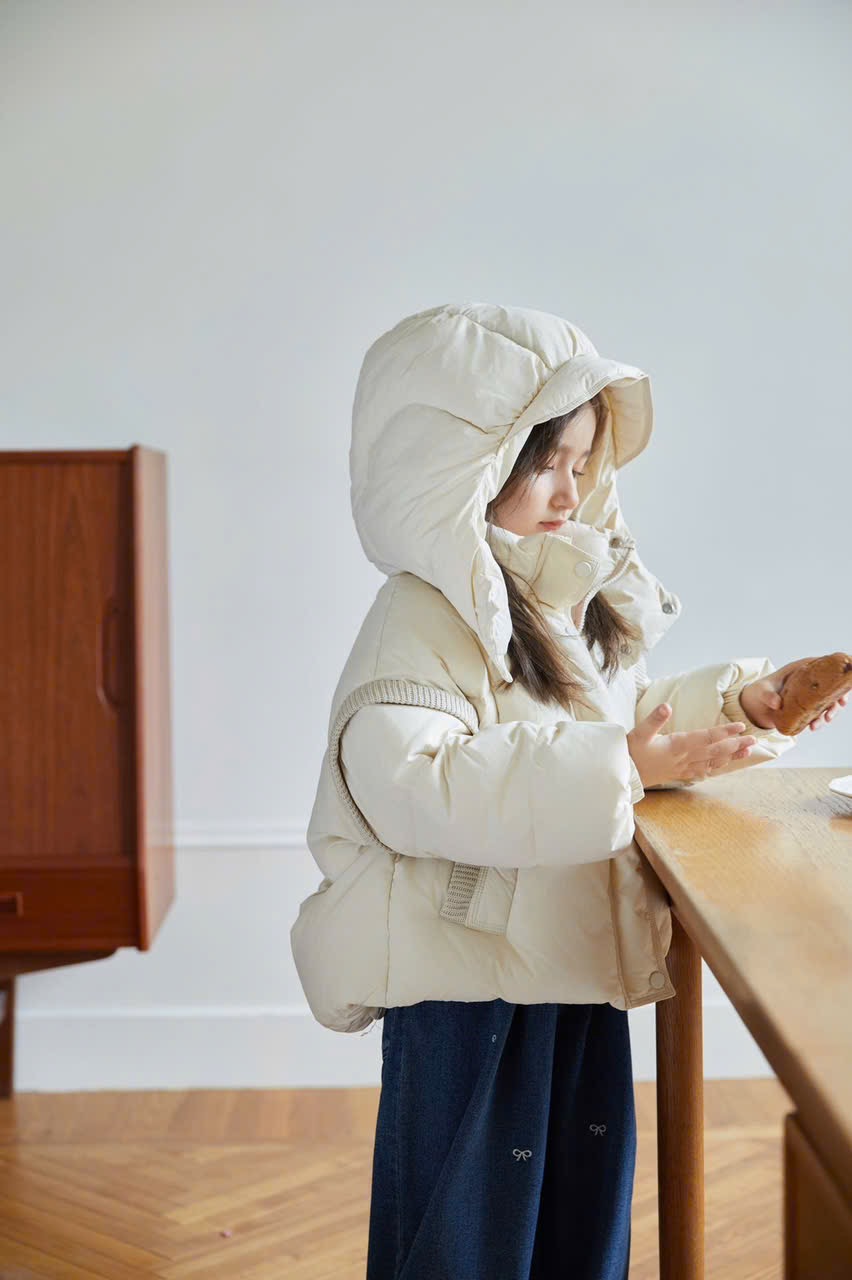 Áo khoác phao lông vũ nhẹ ấm 5 màu cho bé size 110-150