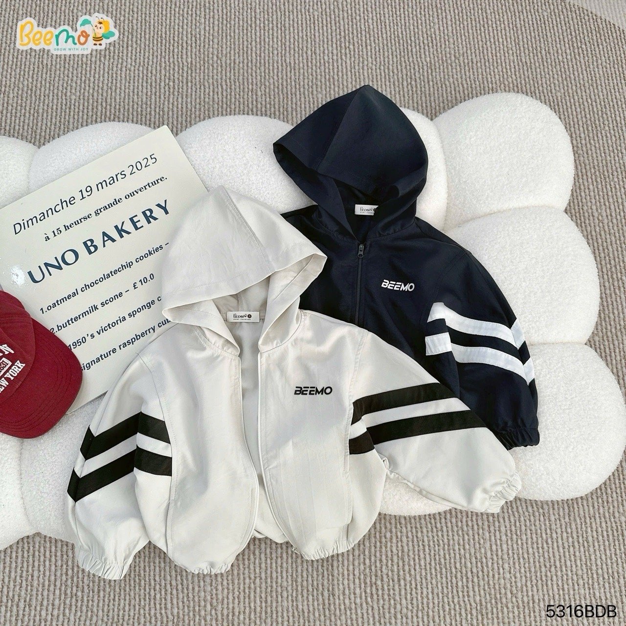 Bộ gió Beemo kẻ 2 màu cho bé trai size 1-6y