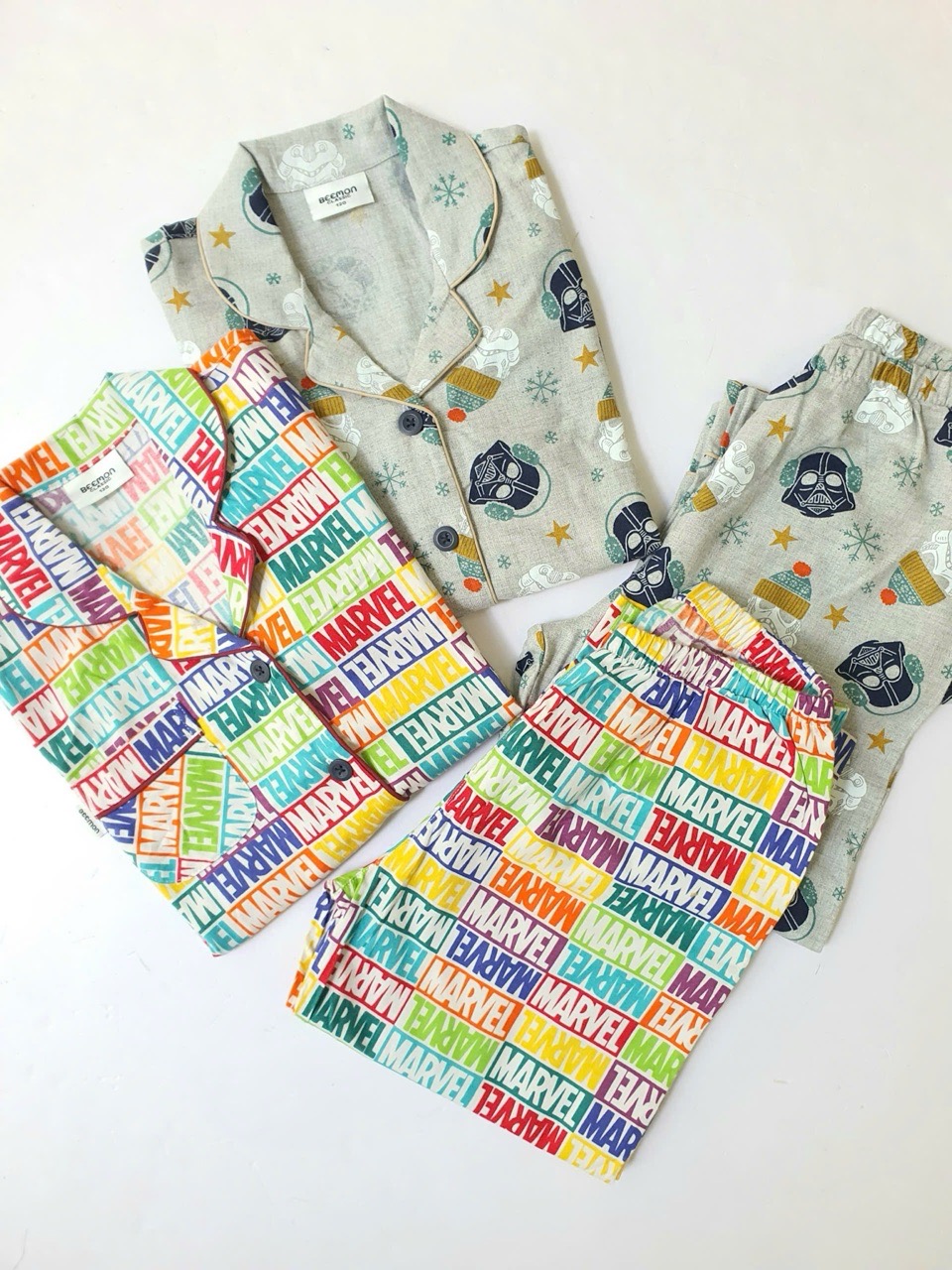 BM2509PJ07 - Bộ Pyjama Beemon vải cà bông mềm ấm 2 màu Marvel cho bé size 120-160