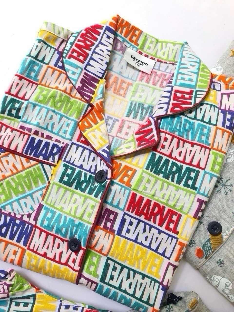 BM2509PJ07 - Bộ Pyjama Beemon vải cà bông mềm ấm 2 màu Marvel cho bé size 120-160