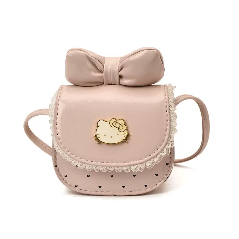 Túi đeo chéo Hello kitty viền ren nhiều màu cho bé