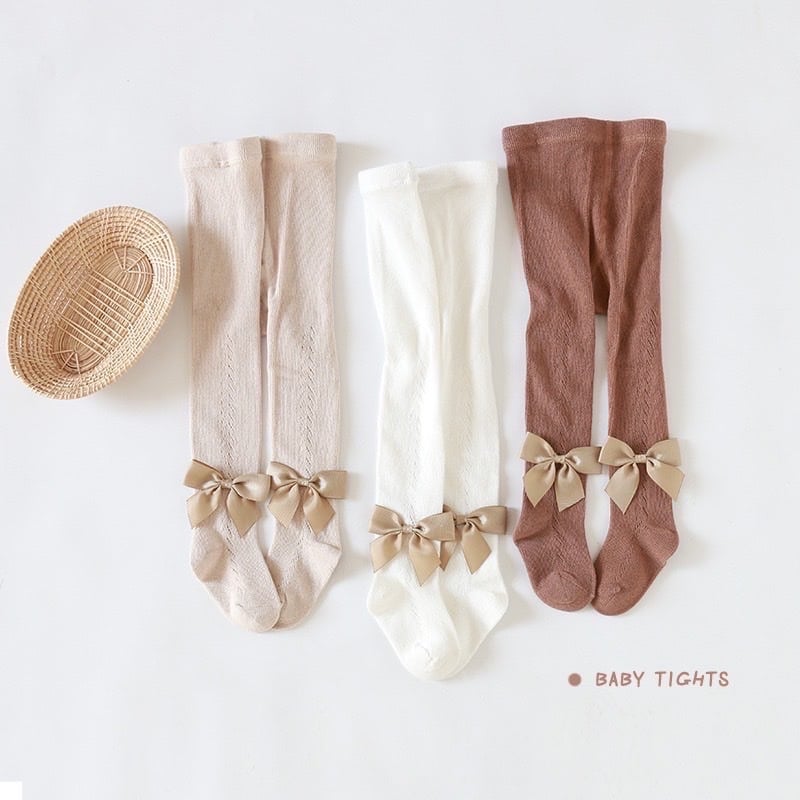 Quần tất len lưới đính nơ 4 màu Nemo Baby