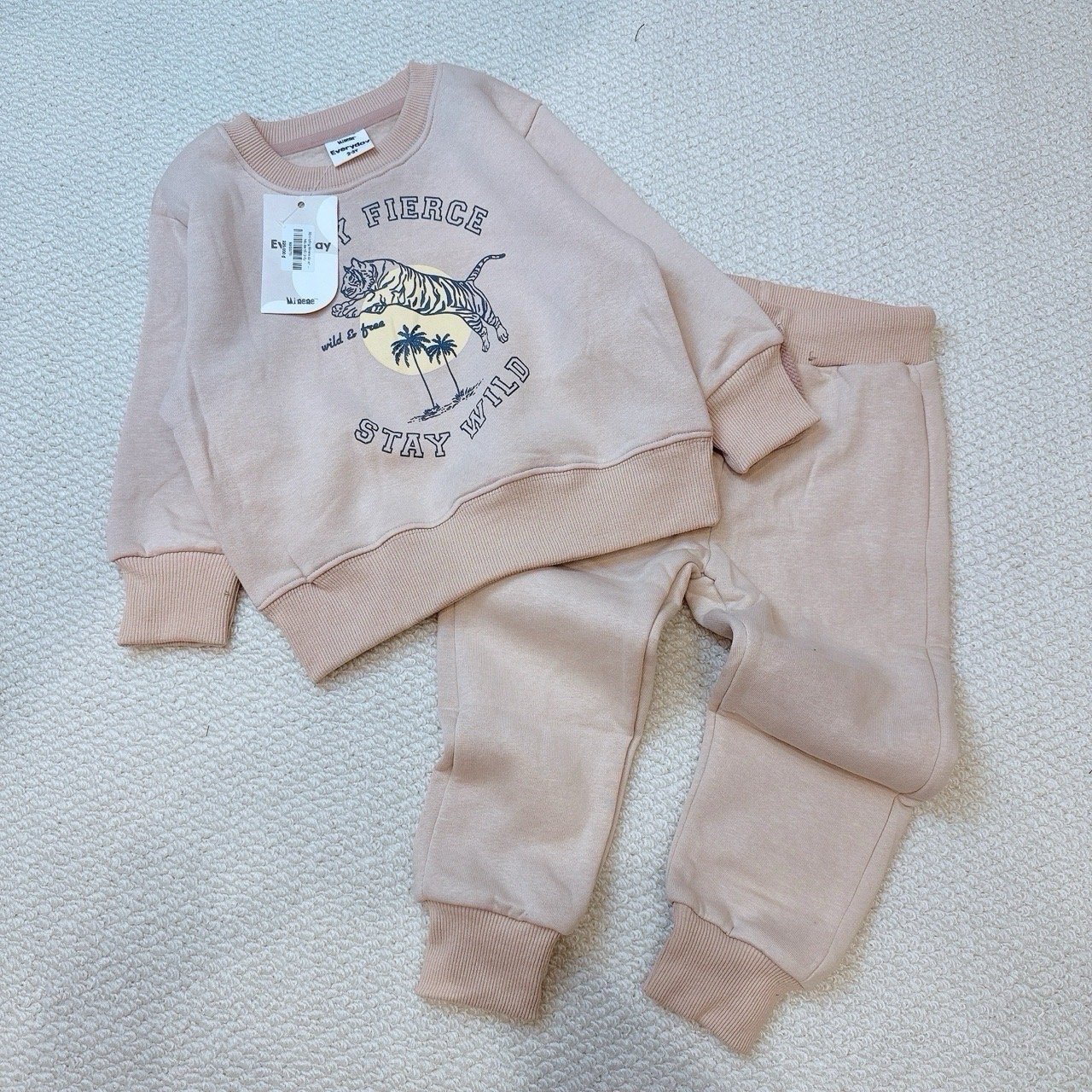 BBG21 - Bộ nỉ bông Minene nhiều màu cho bé size 2-6y