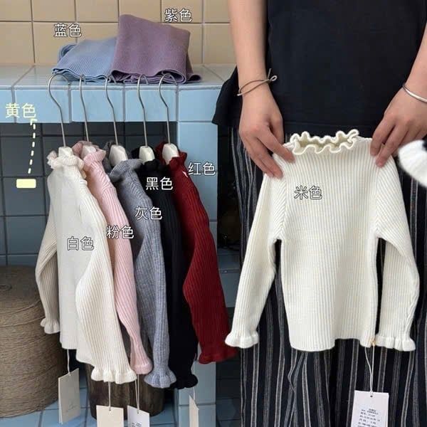 51169 - Áo len cổ bèo Roubao nhiều màu cho bé size 90-130