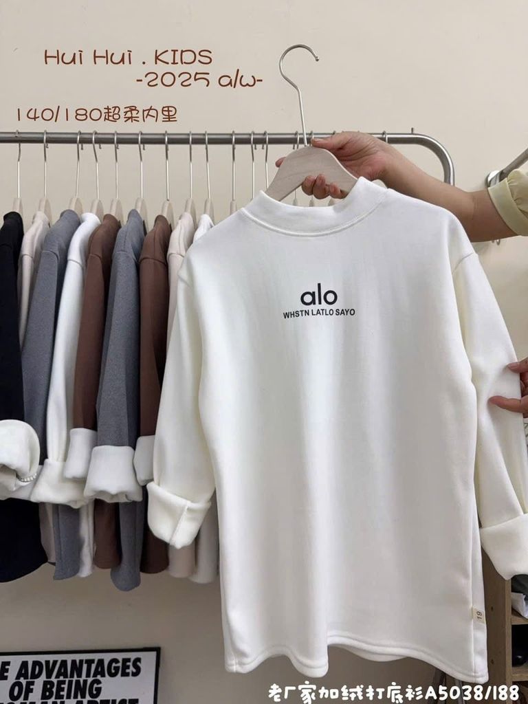 Áo giữ nhiệt lót nỉ đại hàn nhiều màu cho bé size 130-170