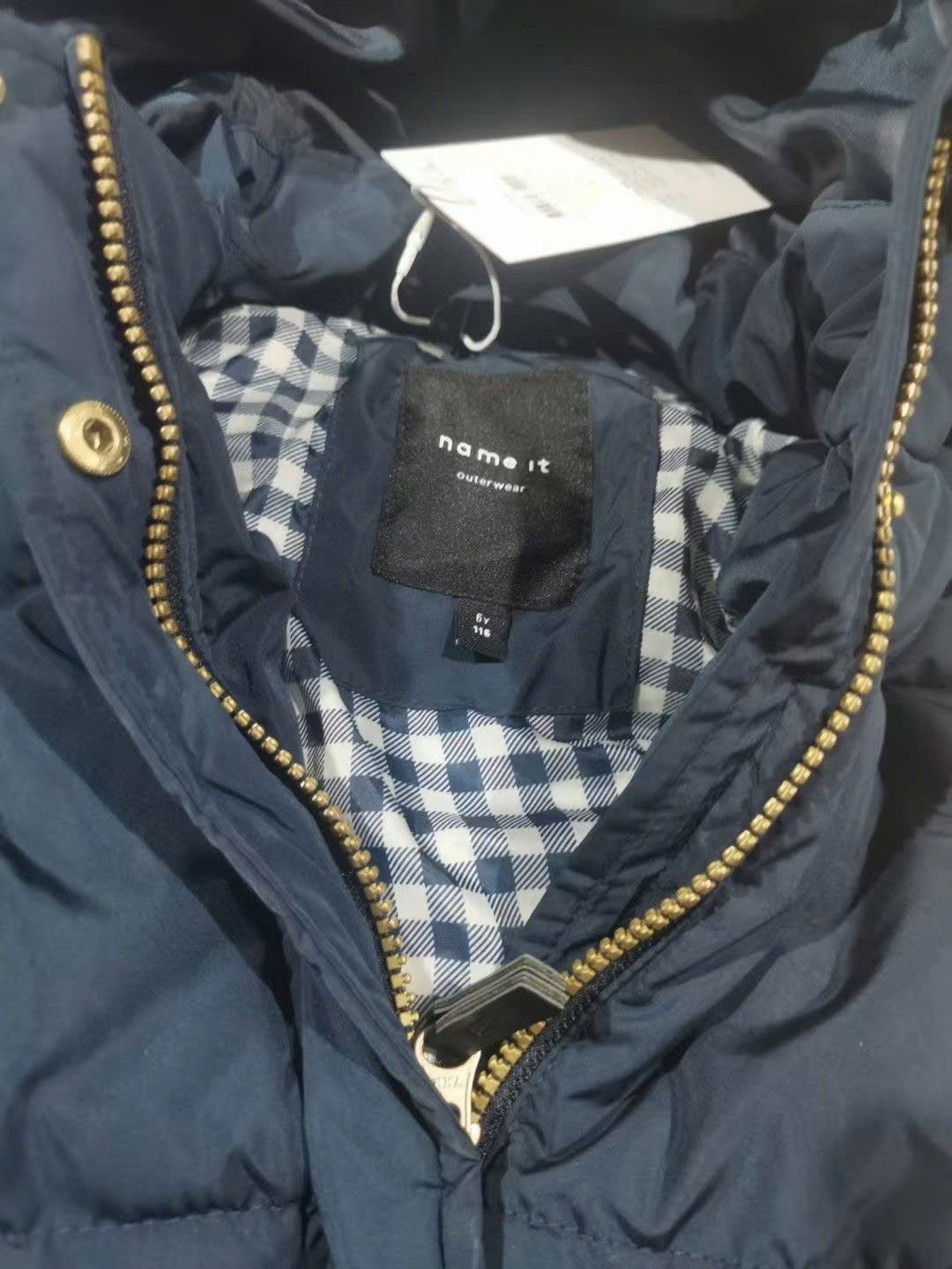 Áo khoác phao Name it dáng dài túi hộp 3 màu cho bé size 12m - 13y