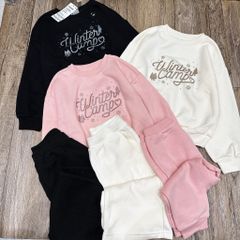 Bộ nỉ bông Topten 3 màu hồng / kem / đen Winter Camp size 110 - 160