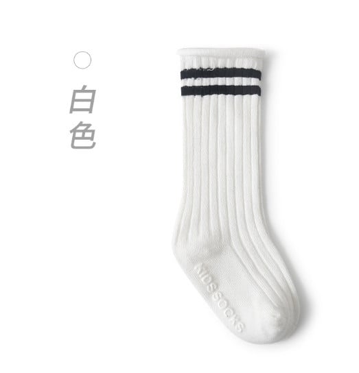 Tất len cao tới gối Mumudora kẻ viền 7 màu