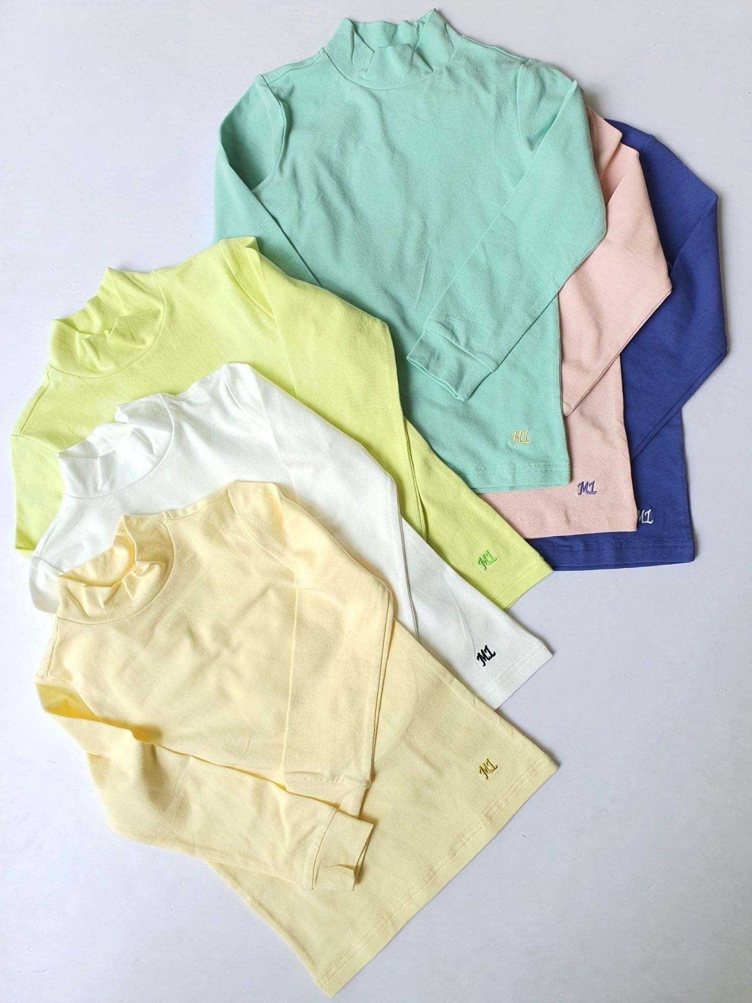 Áo cotton cổ 3p giữ nhiệt MiLam vải Hàn trơn nhiều màu BTBG size 110-160