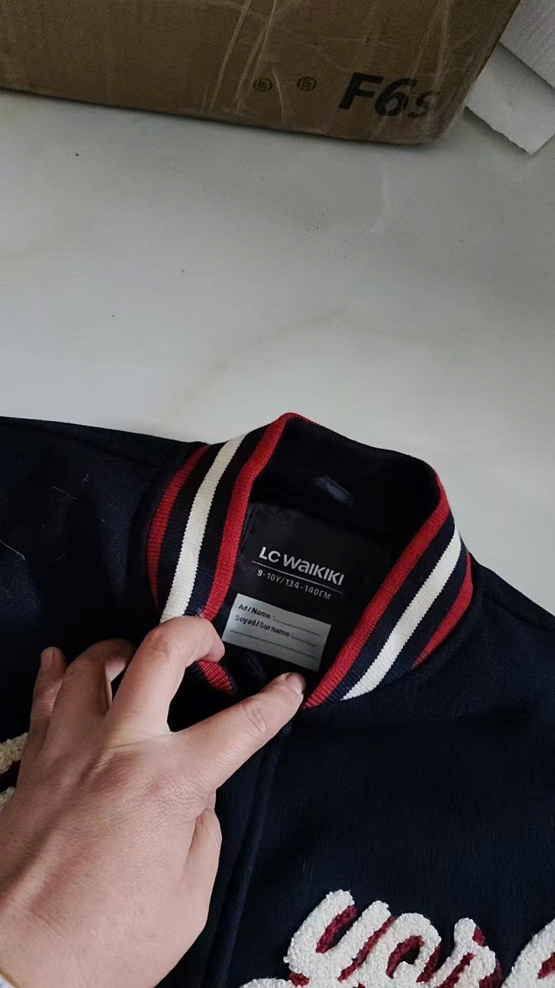 Áo khoác bomber LC dư xịn màu navy New York cho bé size 6-14y