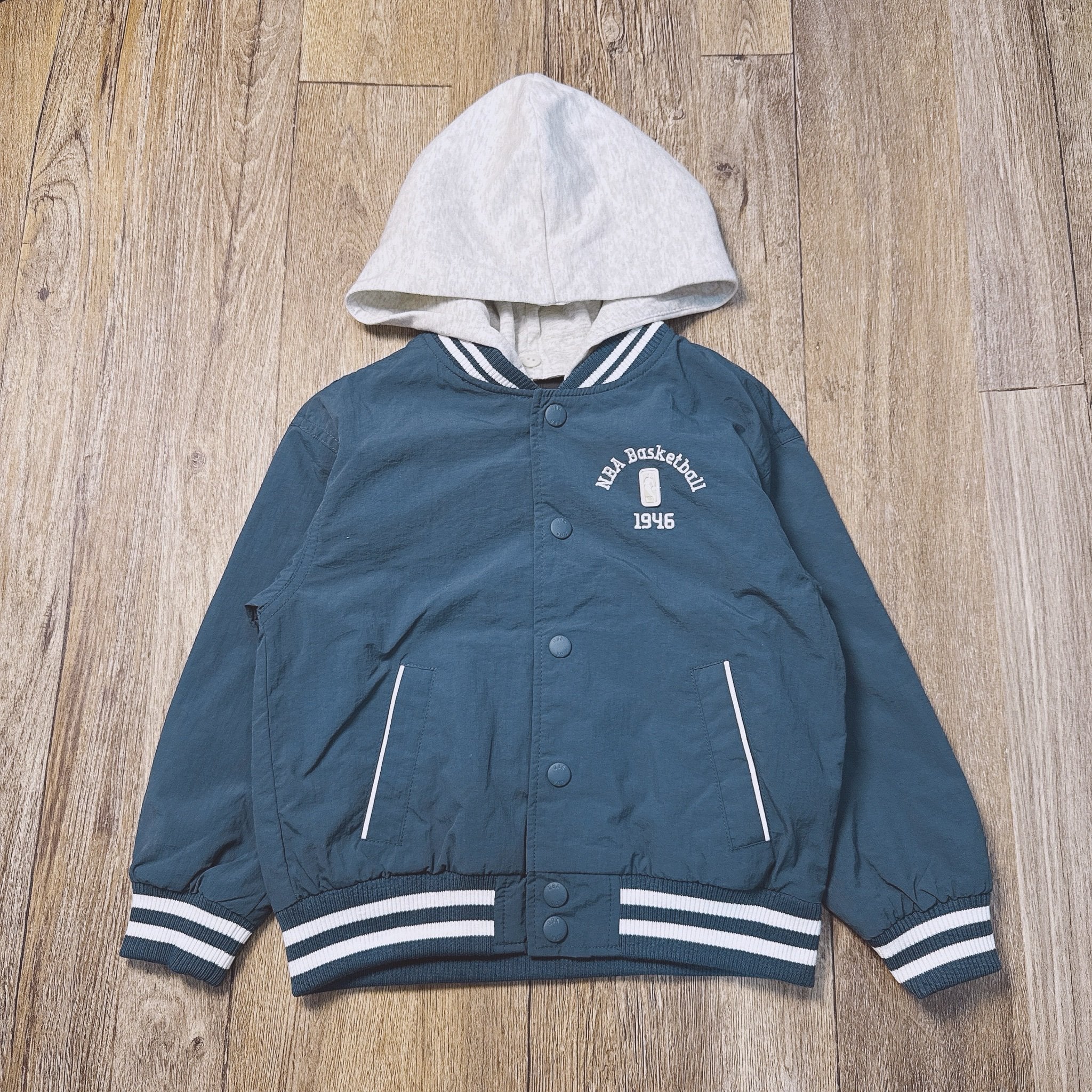 Áo khoác phao NBA dư xịn phối mũ nỉ cho bé size 110-160