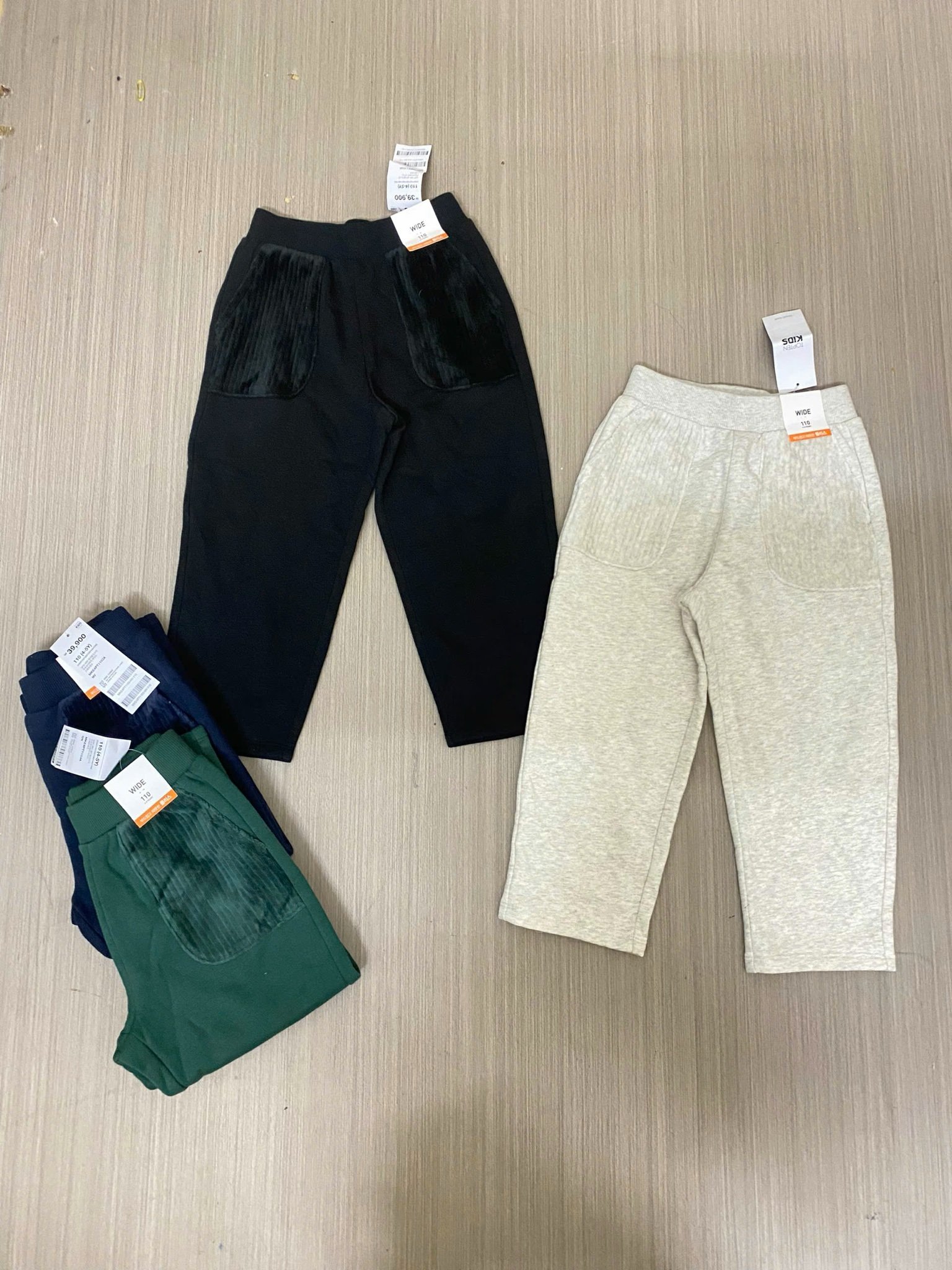 Quần baggy nỉ bông Topten phối túi nhung nhiều màu cho bé size 100-150