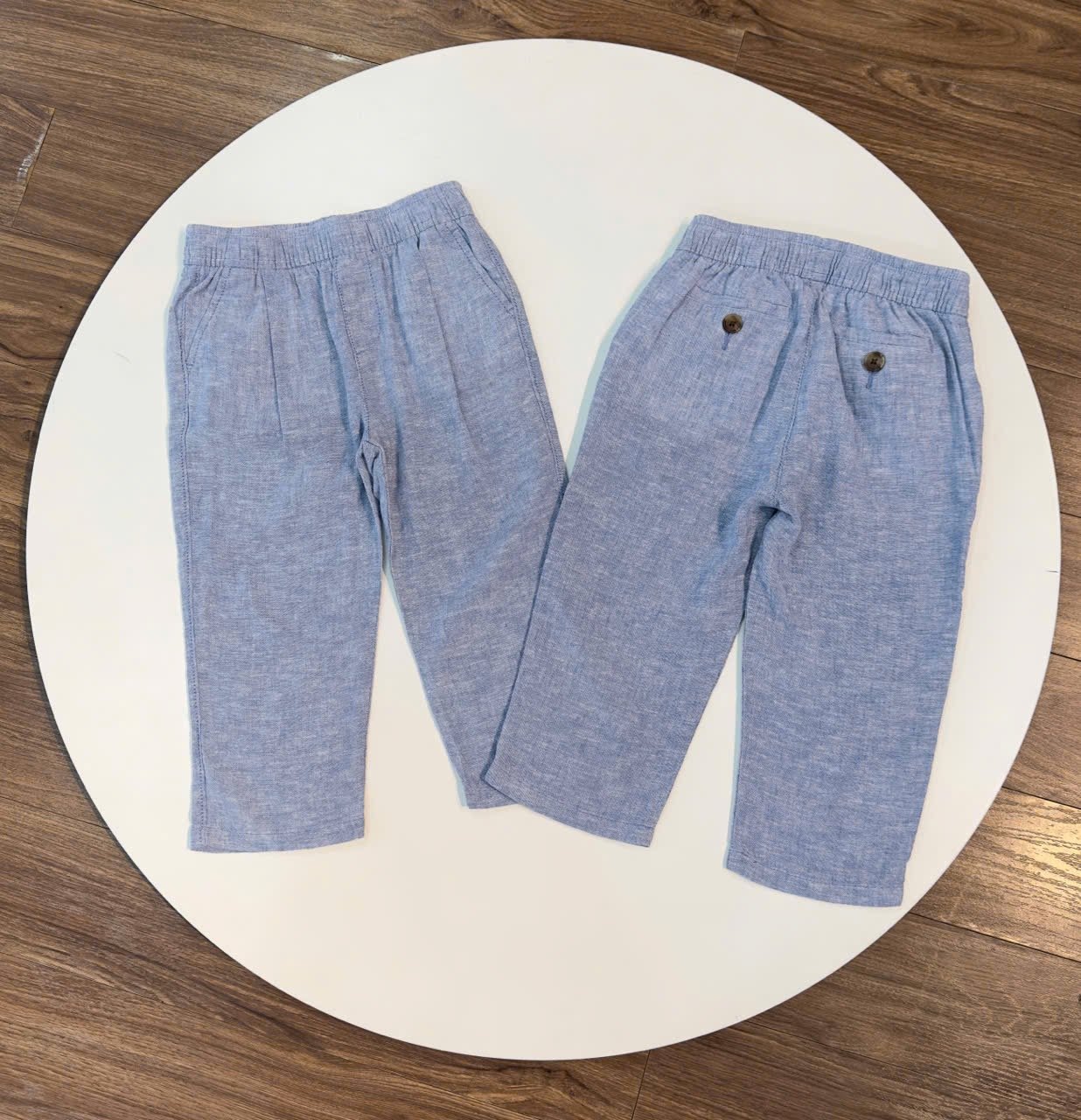 Quần dài linen xuất dư xịn Baby G.A.P 2 màu be / xanh size 1 -5y