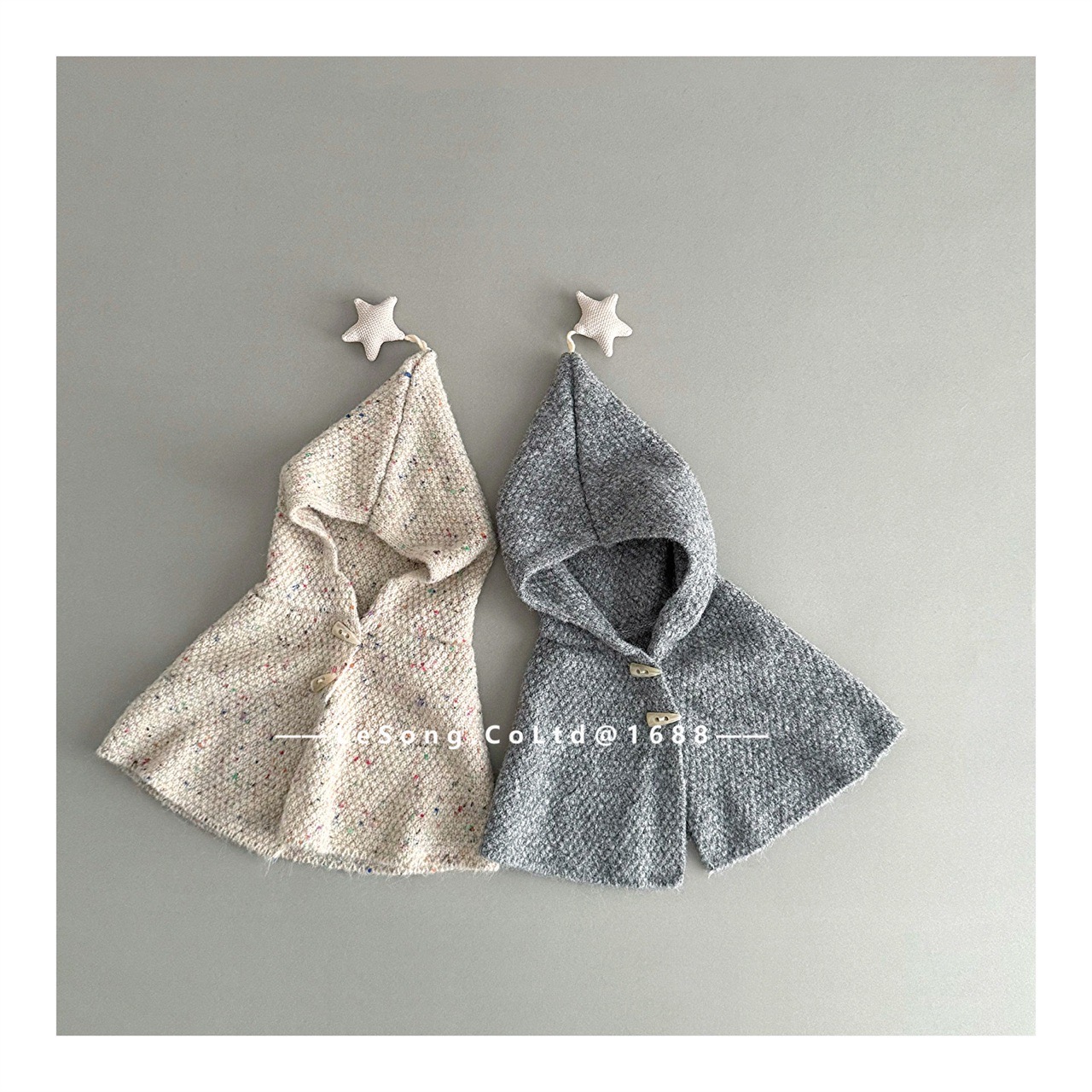 Mũ len chùm liền khăn đính chóp ngôi sao cho bé size 2-5y