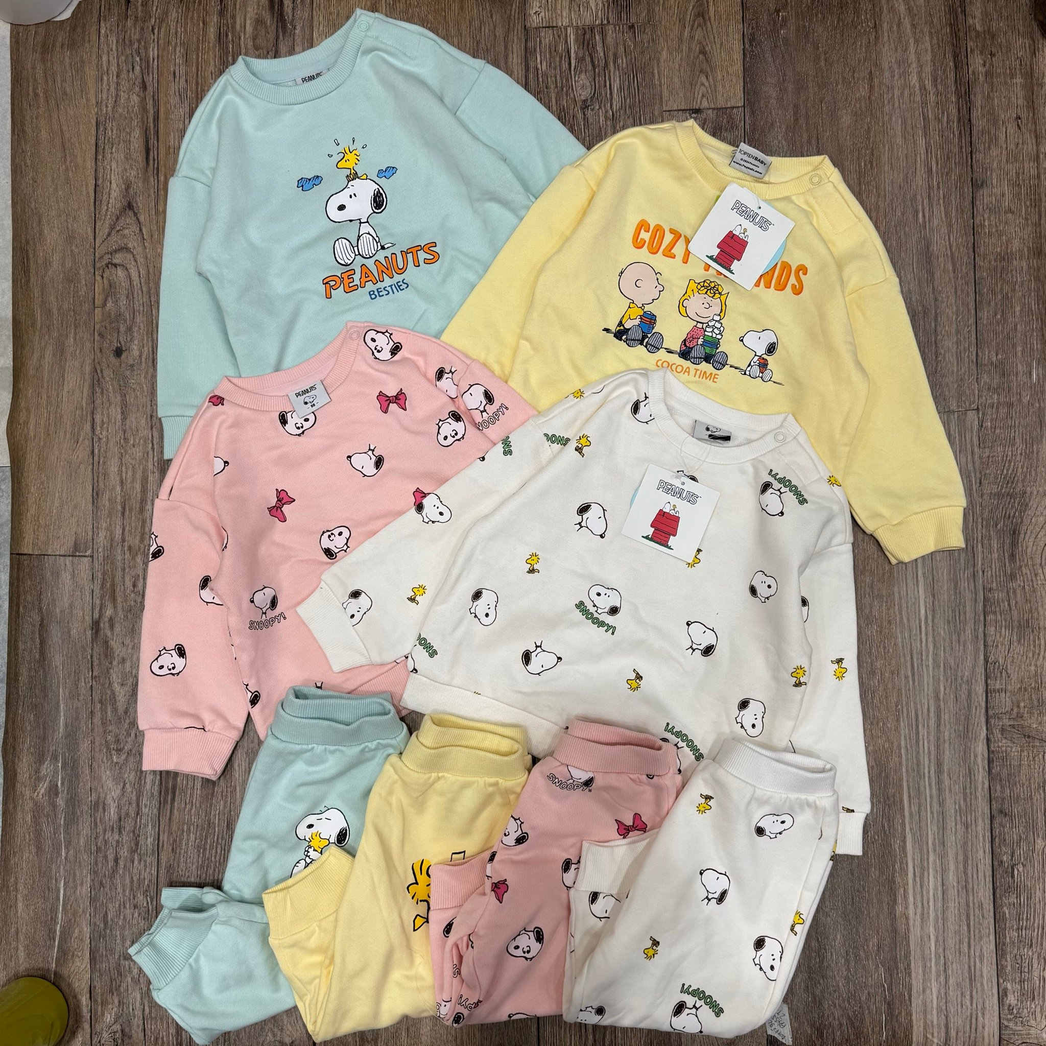 Bộ nỉ da cá Topten baby xuất Hàn dư xịn dòng nhí cho bé size 80-110