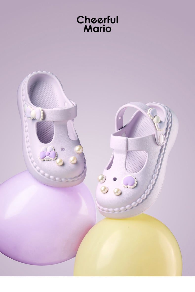 Sục nhựa Mario nơ đính hạt nhiều màu bé gái size 180-230