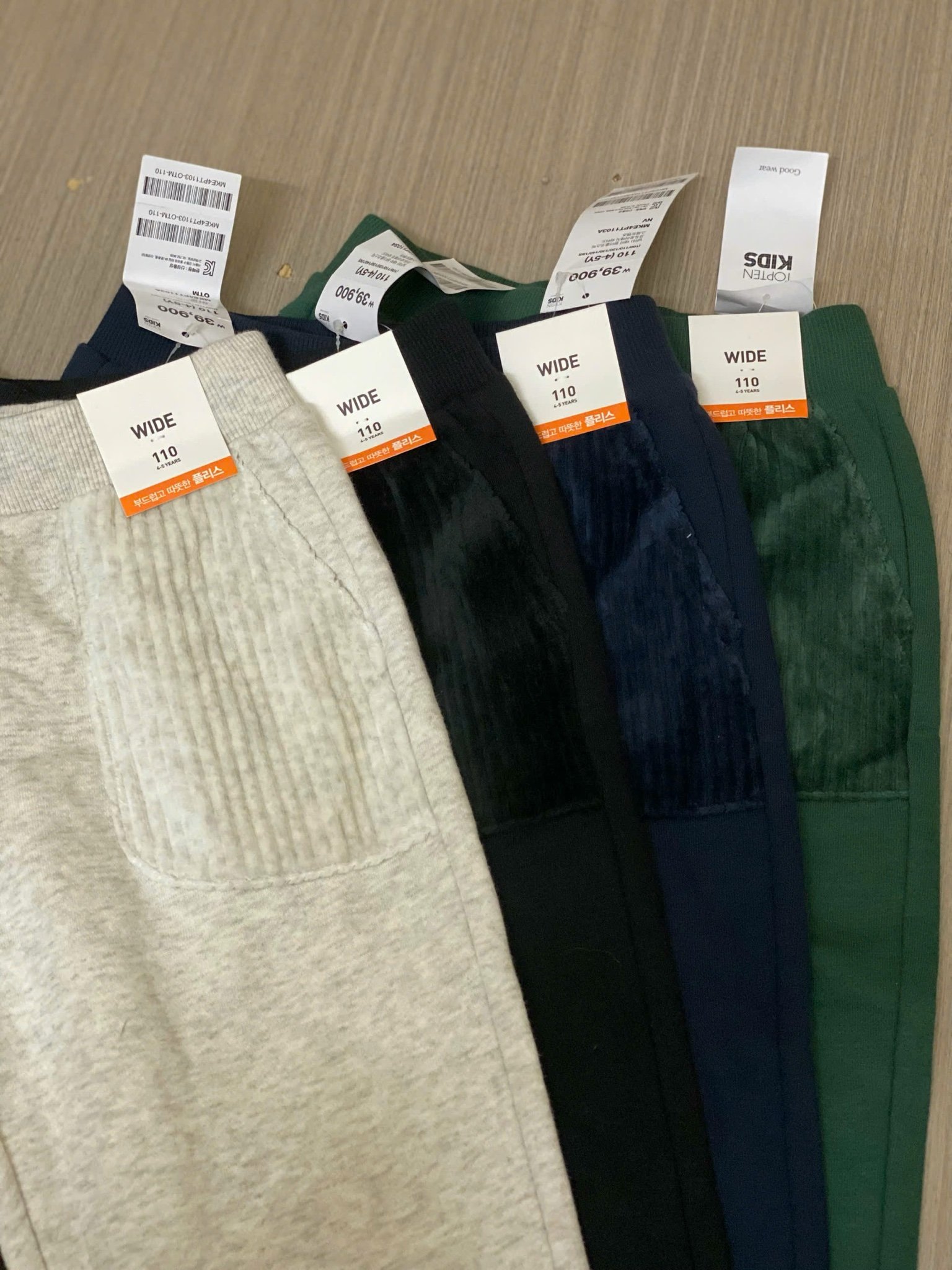 Quần baggy nỉ bông Topten phối túi nhung nhiều màu cho bé size 100-150