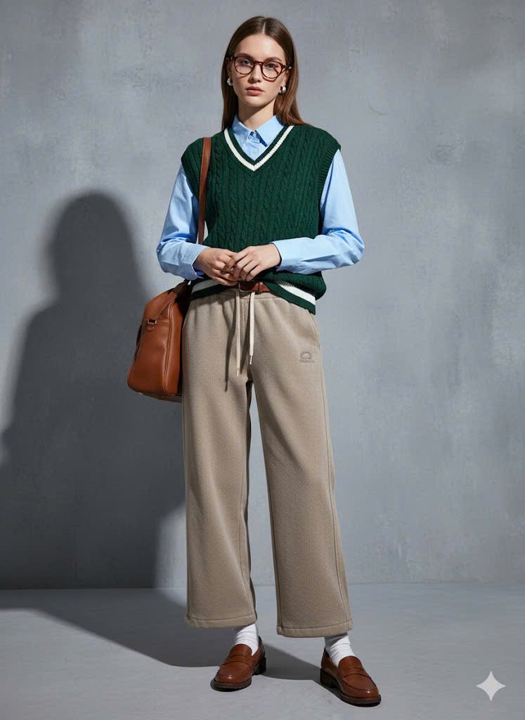 SWF01 - Quần nhung lót nỉ đại hàn ống suông màu nâu size 110-150