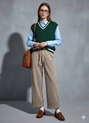 SWF01 - Quần nhung lót nỉ đại hàn ống suông màu nâu size 110-150