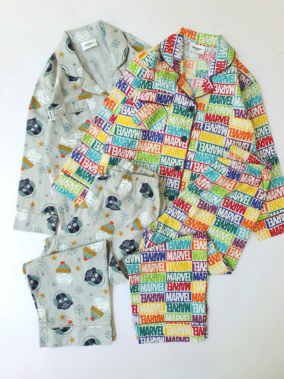 BM2509PJ07 - Bộ Pyjama Beemon vải cà bông mềm ấm 2 màu Marvel cho bé size 120-160