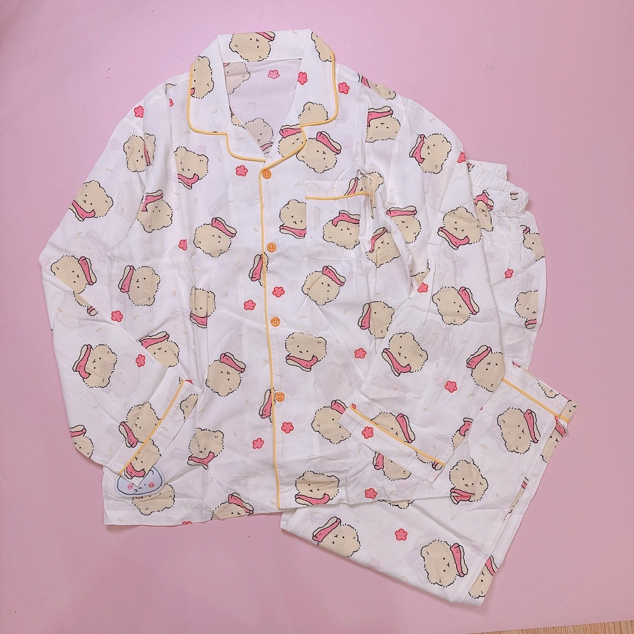 Pyjama thô dài tay vải Hàn nhiều mẫu cho bé size 110 - 160