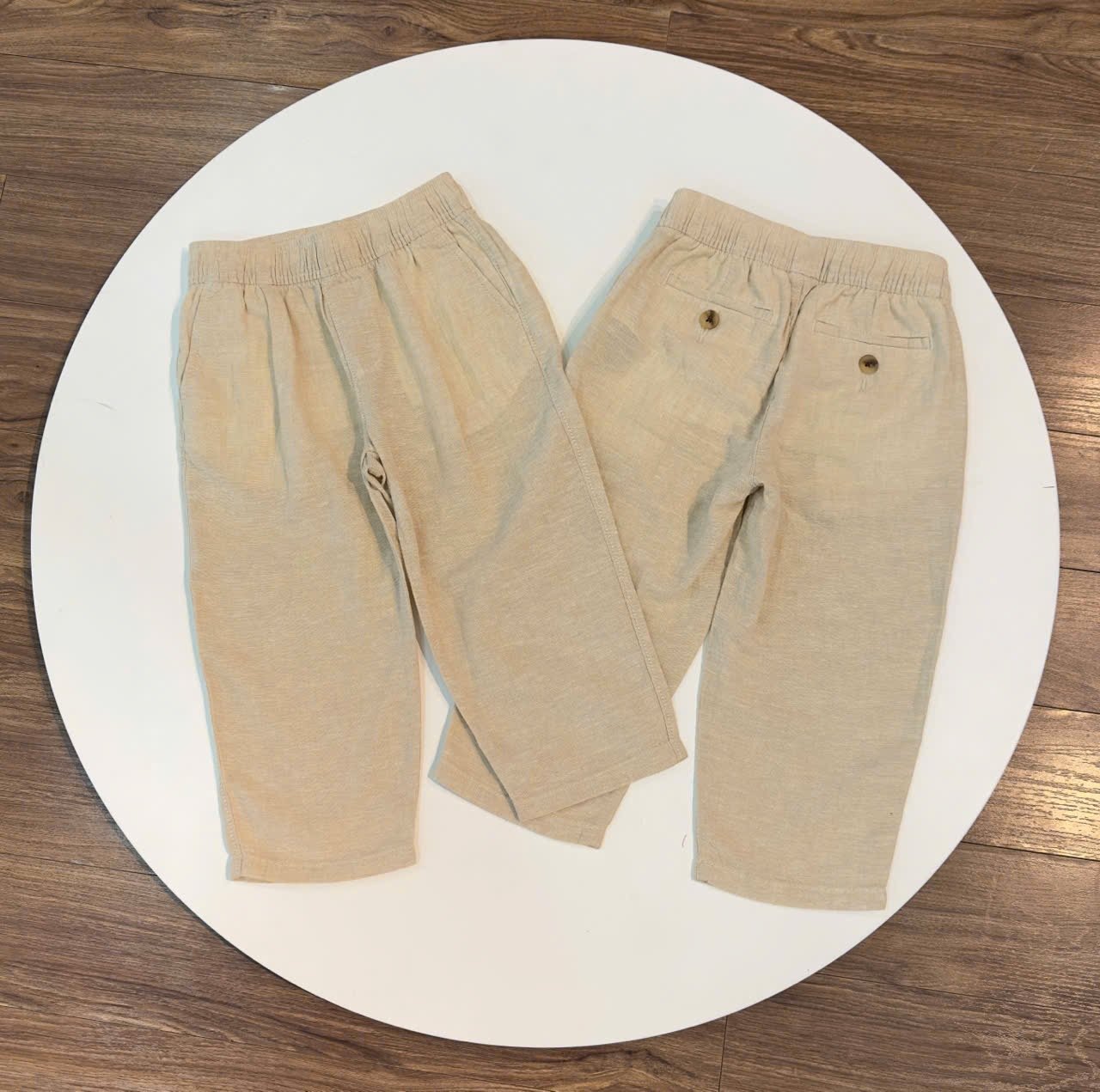 Quần dài linen xuất dư xịn Baby G.A.P 2 màu be / xanh size 1 -5y