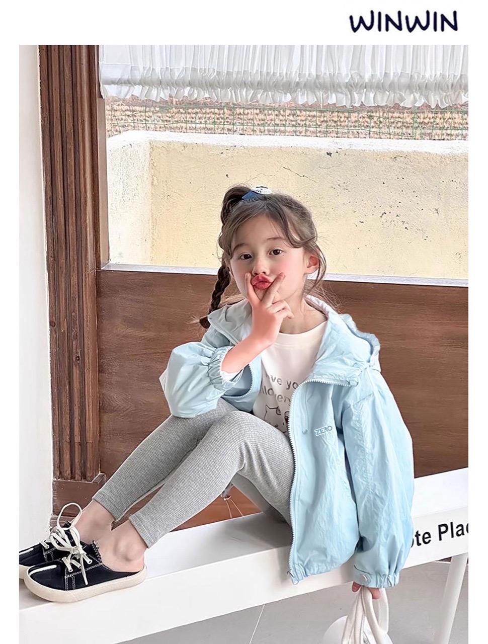 Áo khoác gió Win Win lót lưới nhiều màu cho bé size 3-14y