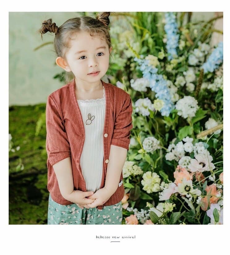 Cardigan nâu bebezoo sợi dệt mỏng size 90-130