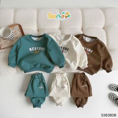 Bộ nỉ Beemo hai da 3 màu Newyork cho bé trai size 1-6y