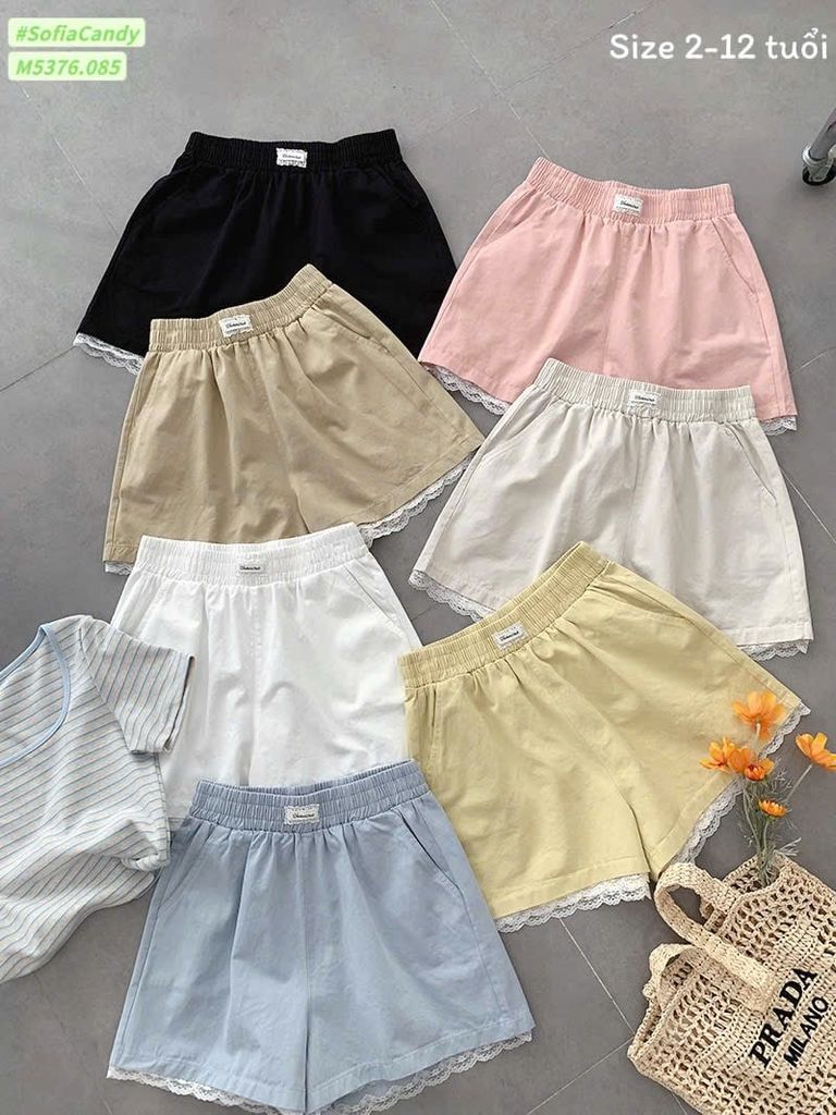 M5376 - Quần short kaki Mia Kids nhiều màu cho bé size 2-12y