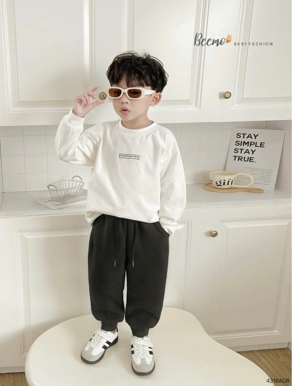 4316ADB - Áo cotton in giữa ngực Beemo