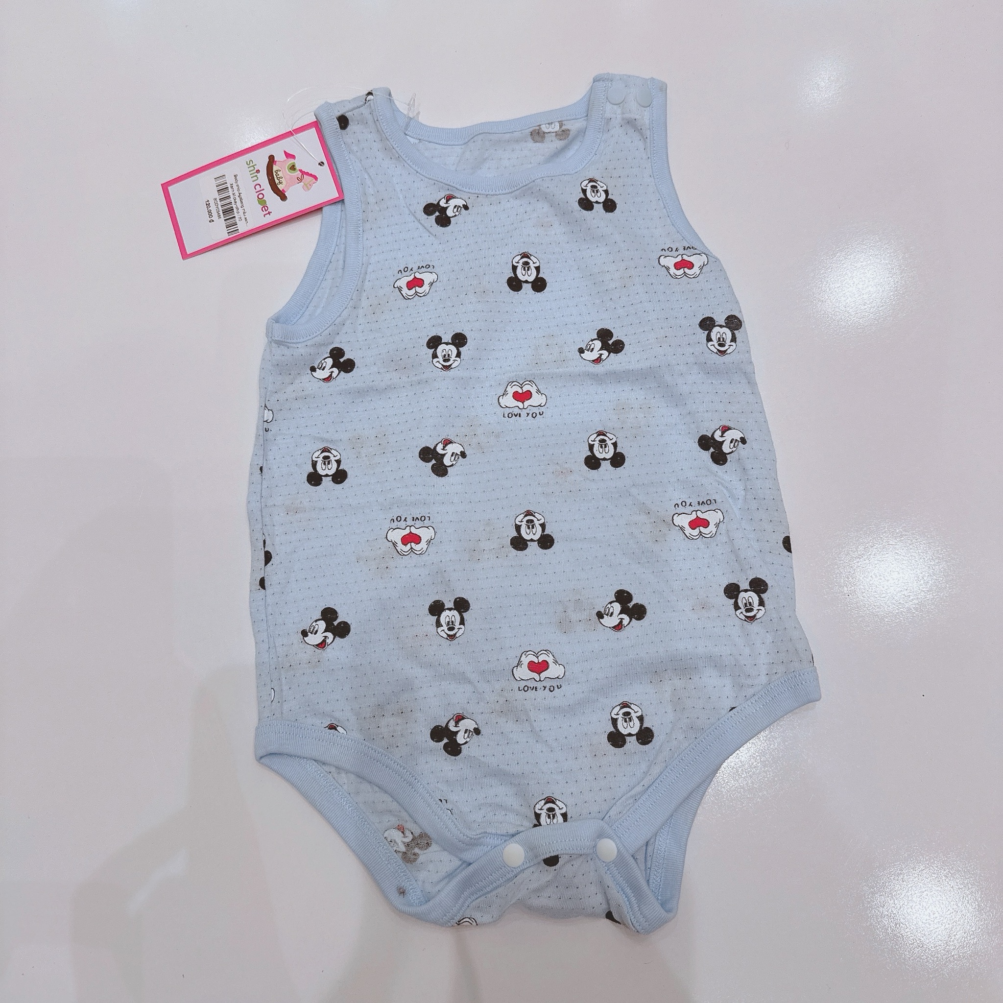 Body chip Agabang màu xanh mickey thông hơi cho bé size 70-90