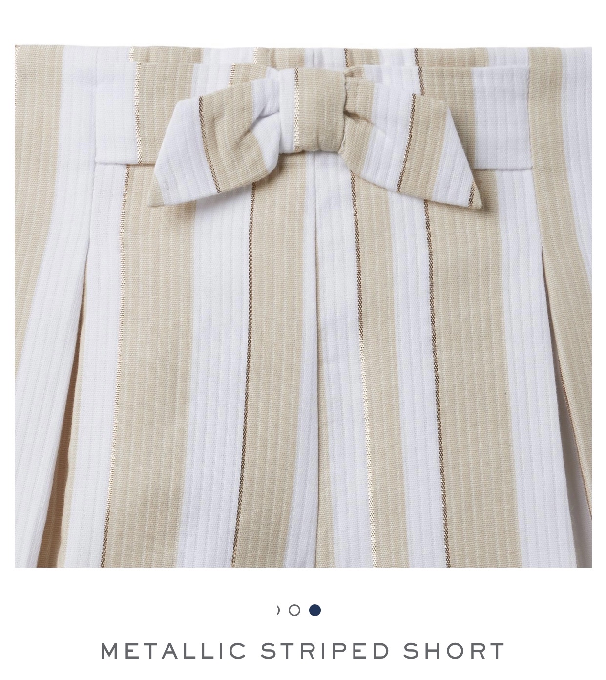 Quần short Janie & Jack sọc trắng be đính nơ BG