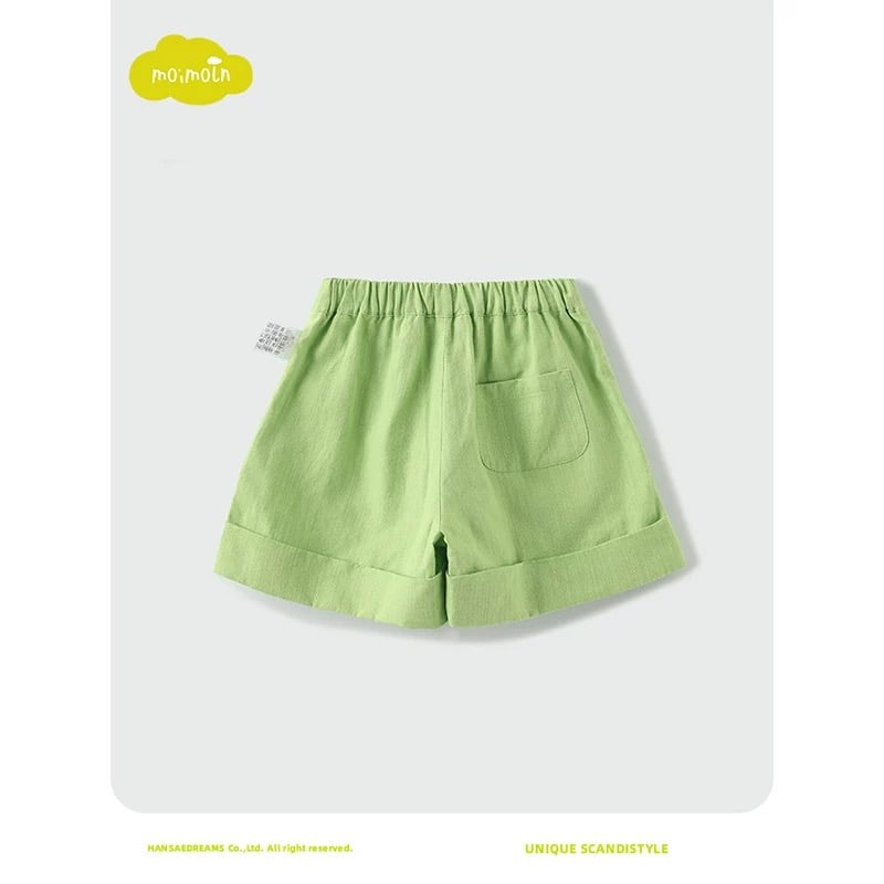 QBG32 - Quần short MM màu xanh lá thêu hoa bé gái size 90-110