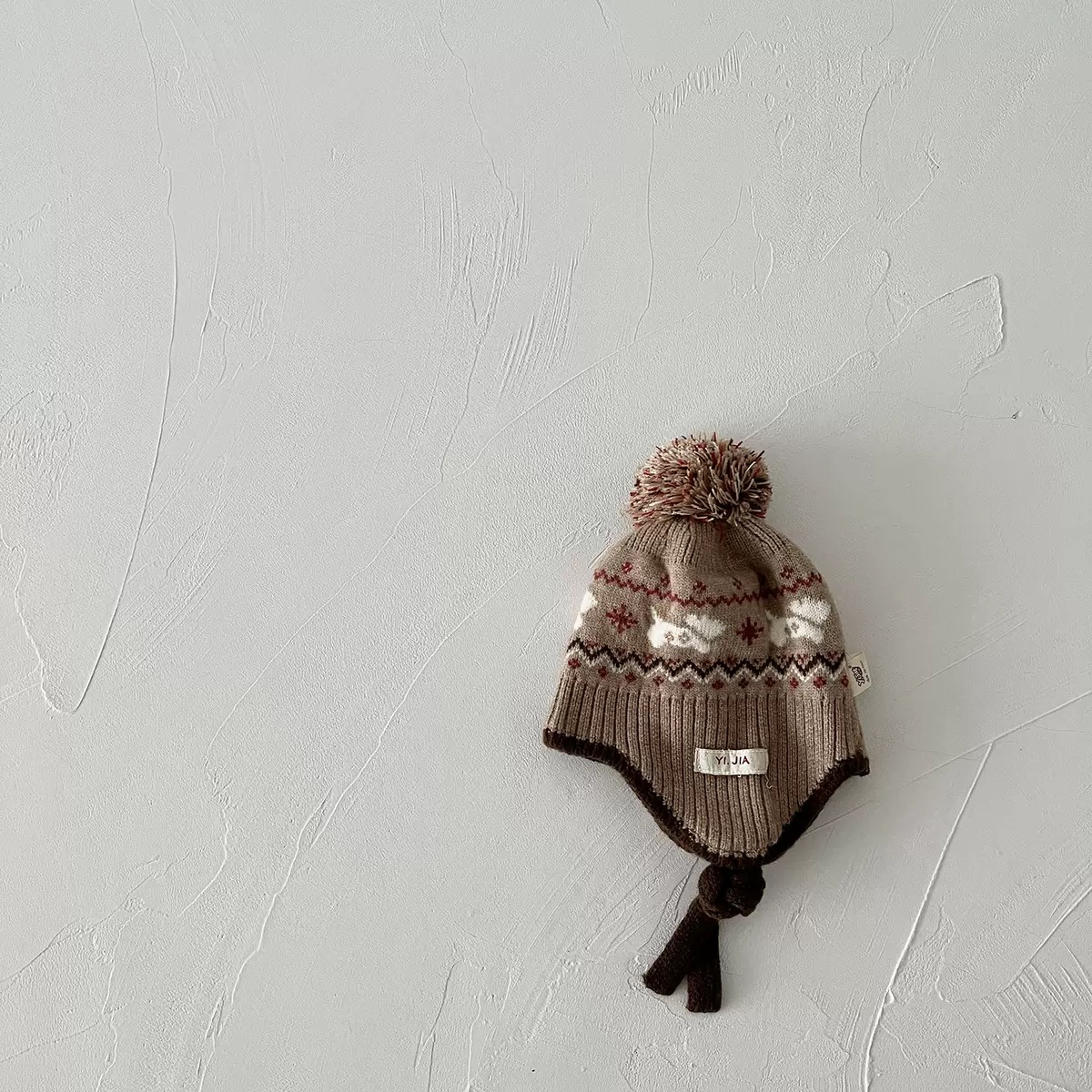 Mũ len chùm tai họa tiết cún nhiều màu cho bé size 1-4y