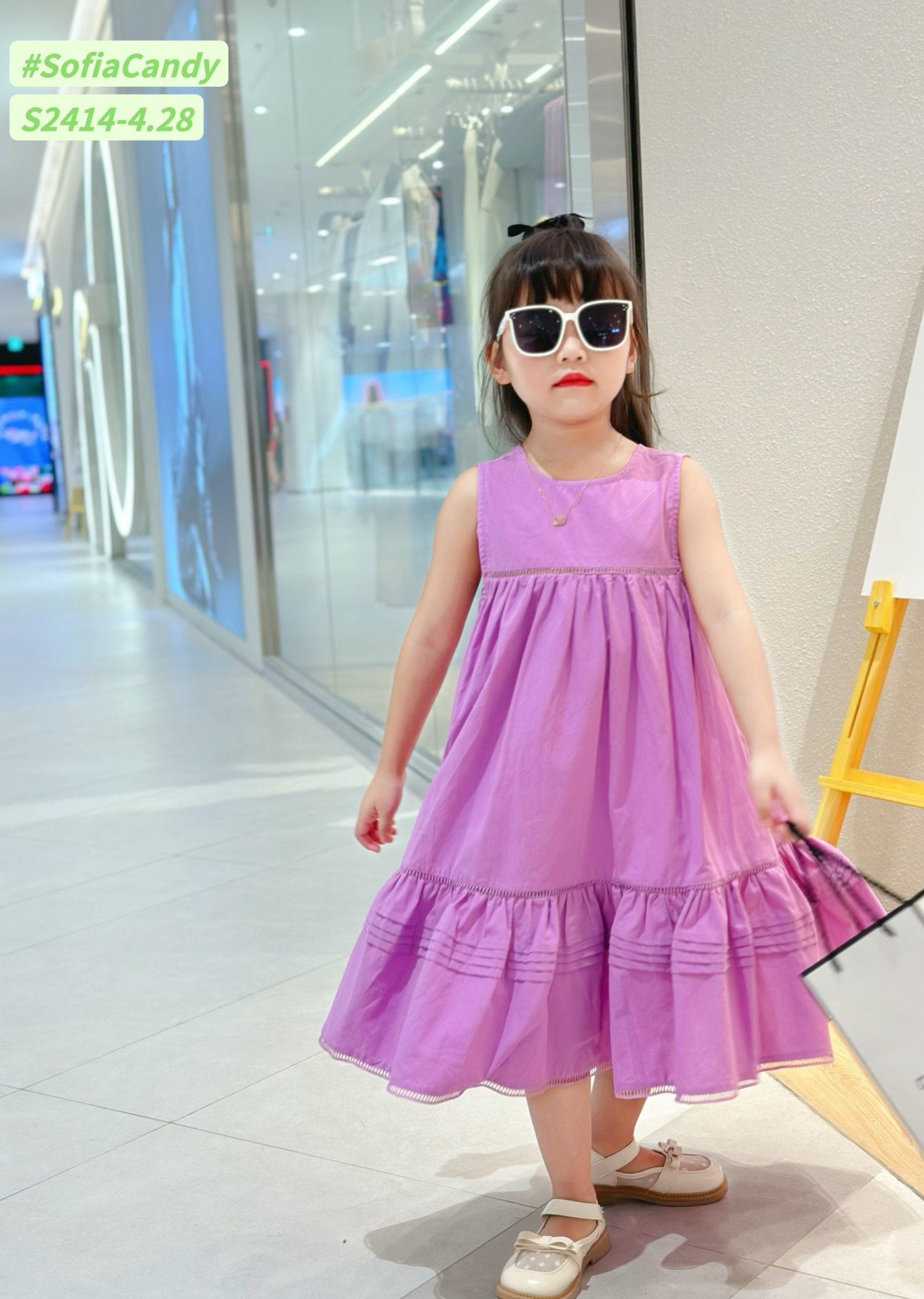 V00021 - Váy thô Sofia Candy sát nách đuôi cá 4 màu BG size 1 - 10y