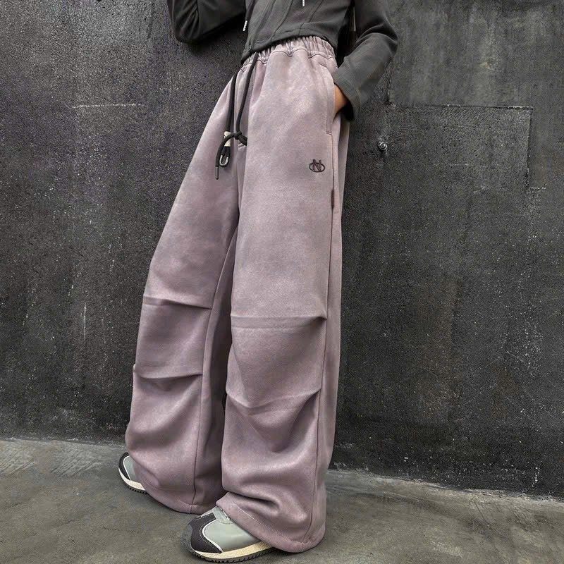 8055 - Quần nỉ hai da jogger 2 màu hồng/loang kem ghi cho bé size 110-150