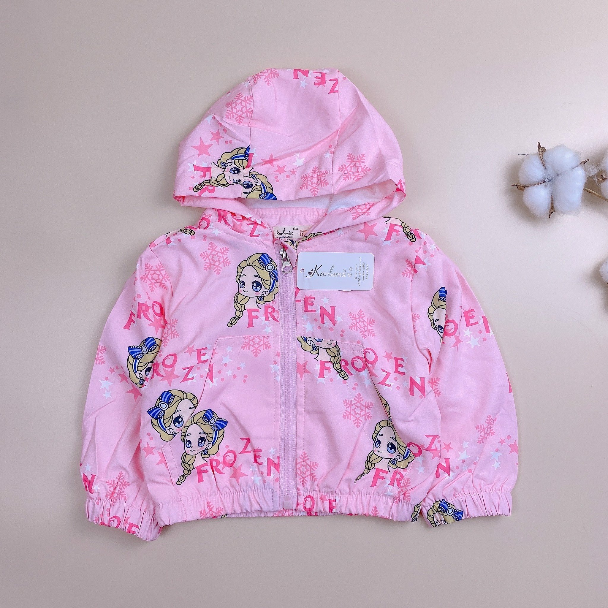 Áo gió lót cotton Karlomico nhiều hình Bé Gái 9m - 3y