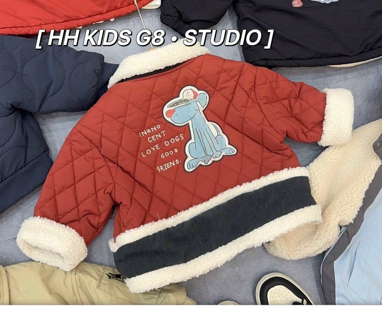 M5707 - Áo khoác phao đỏ chần bông cho bé size 90-130
