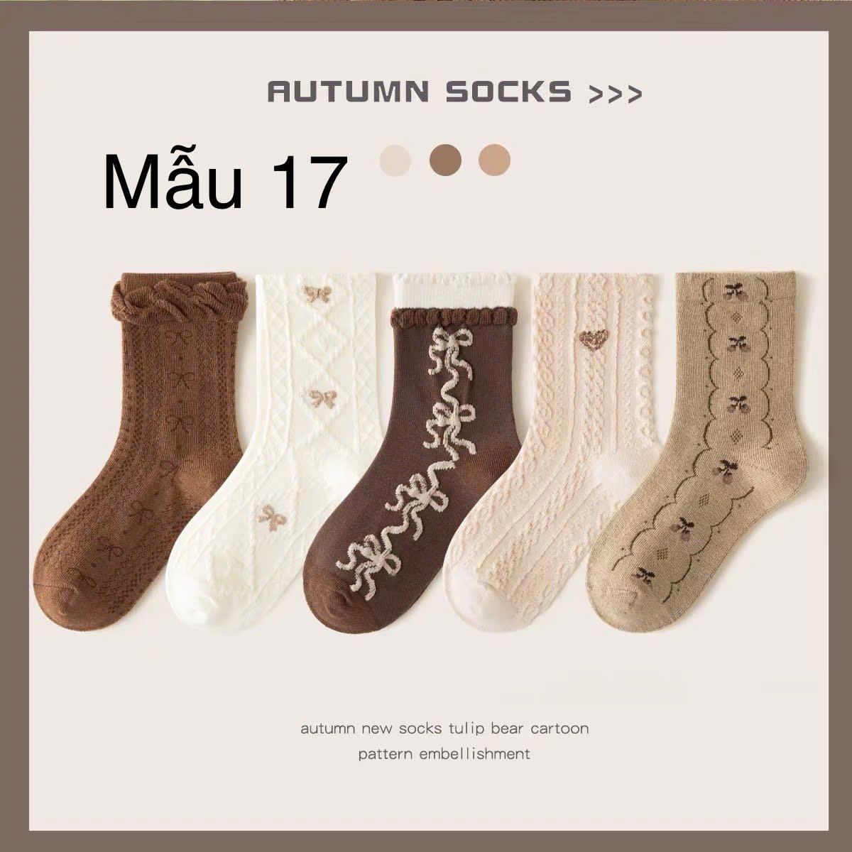 2024 - Set 5 tất Minliu Kids Socks nhiều hình Bé Gái size S - XL ( 2 - 15y )