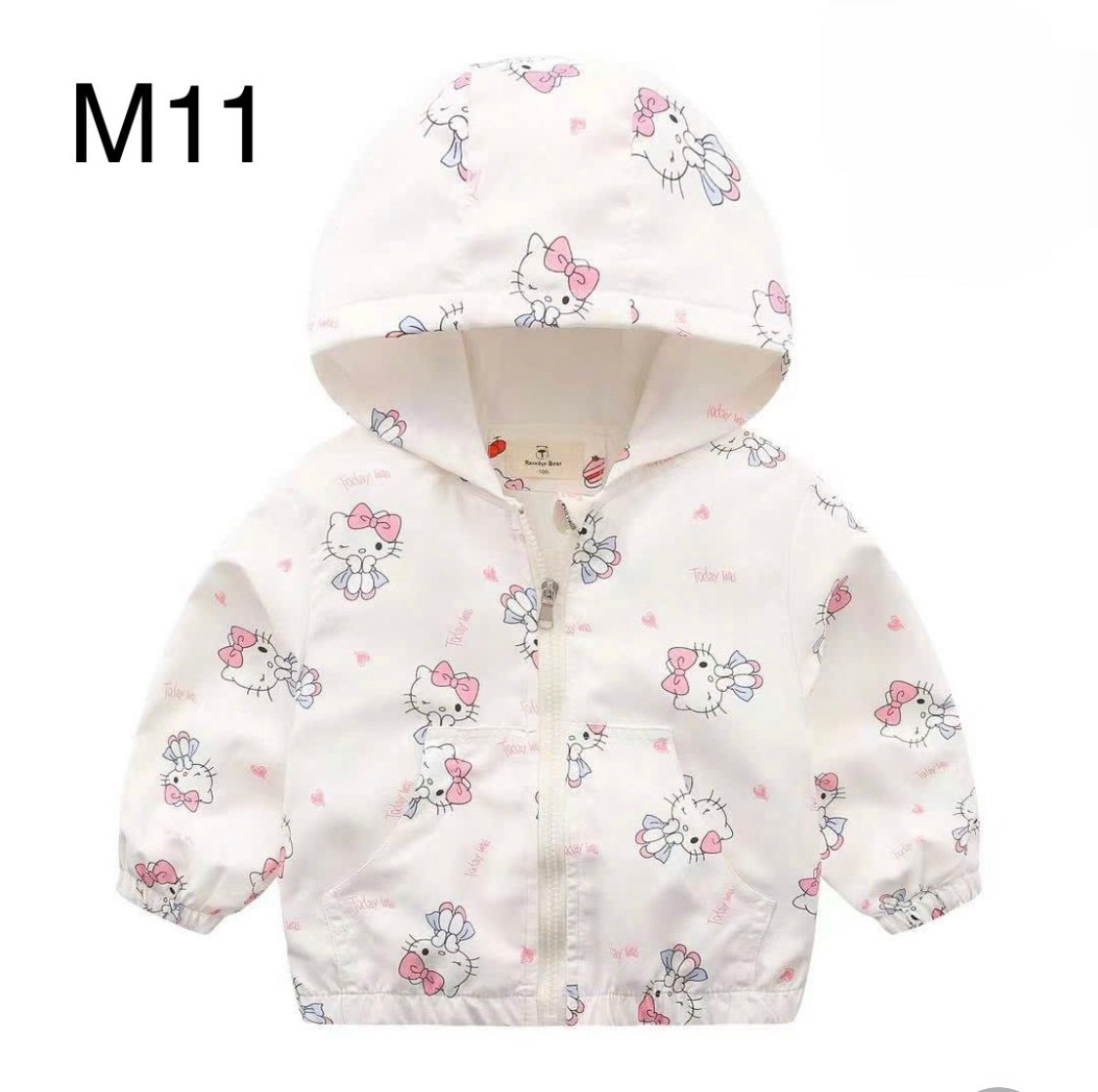 2024 - Áo gió lót cotton Ravedye Bear nhiều hình Bé Gái size 100 - 140