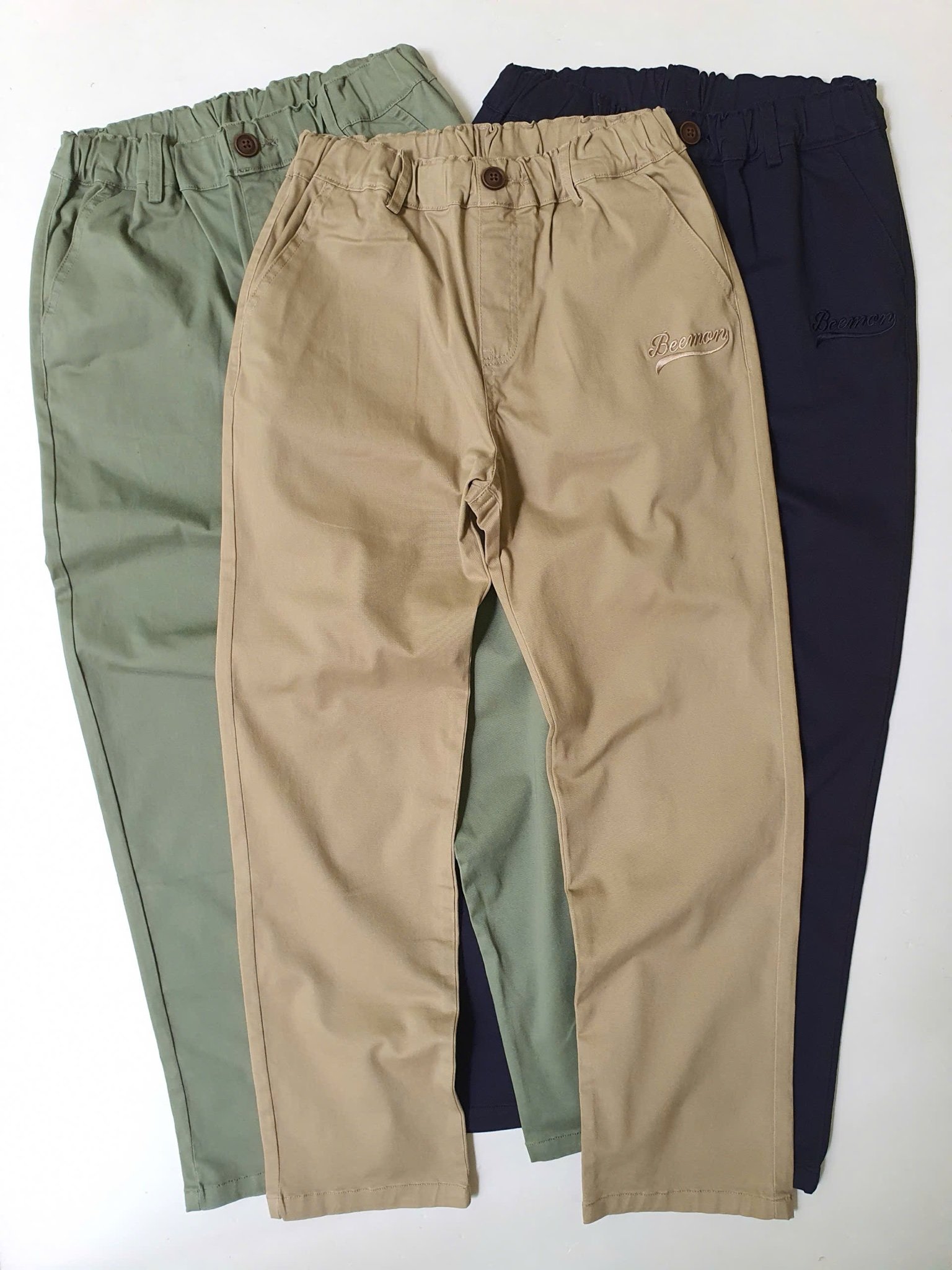 QBT07 - Quần dài kaki Beemon 3 màu nâu / navy / rêu cho bé size 120 - 160