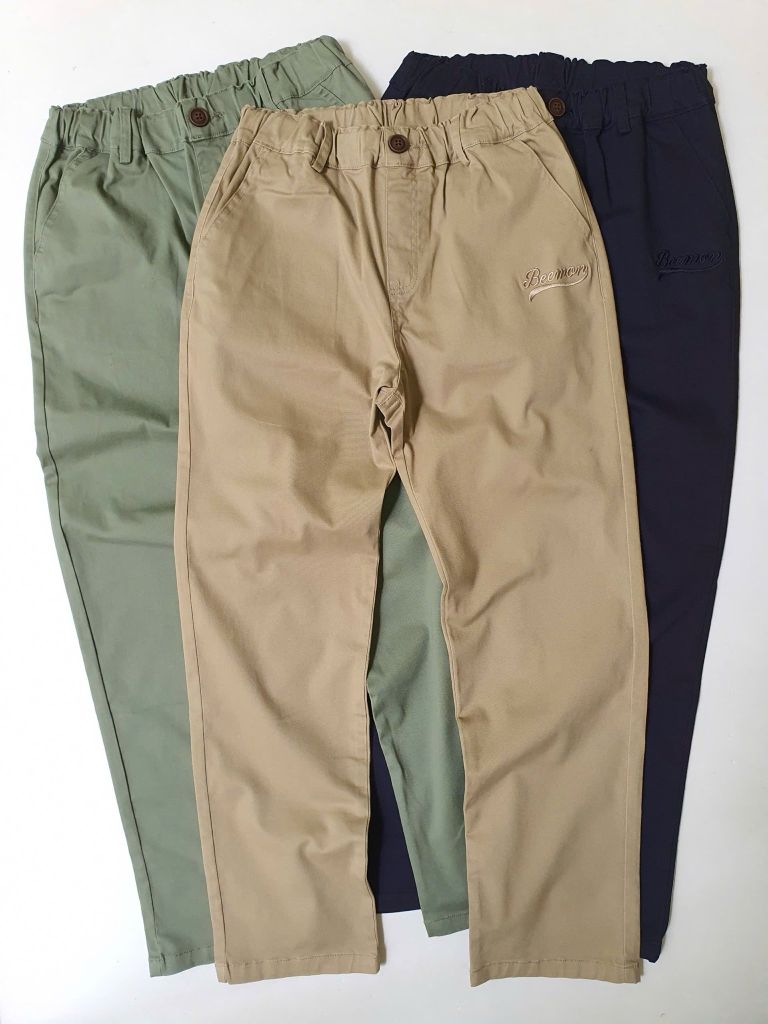 QBT07 - Quần dài kaki Beemon 3 màu nâu / navy / rêu cho bé size 120 - 160