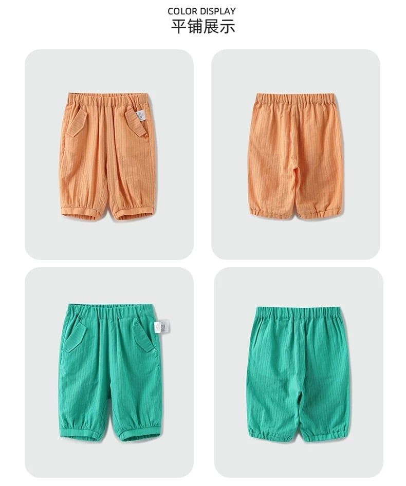 Quần ngố Moimoln xuất Hàn 2 màu cam/xanh cho bé size 90-130