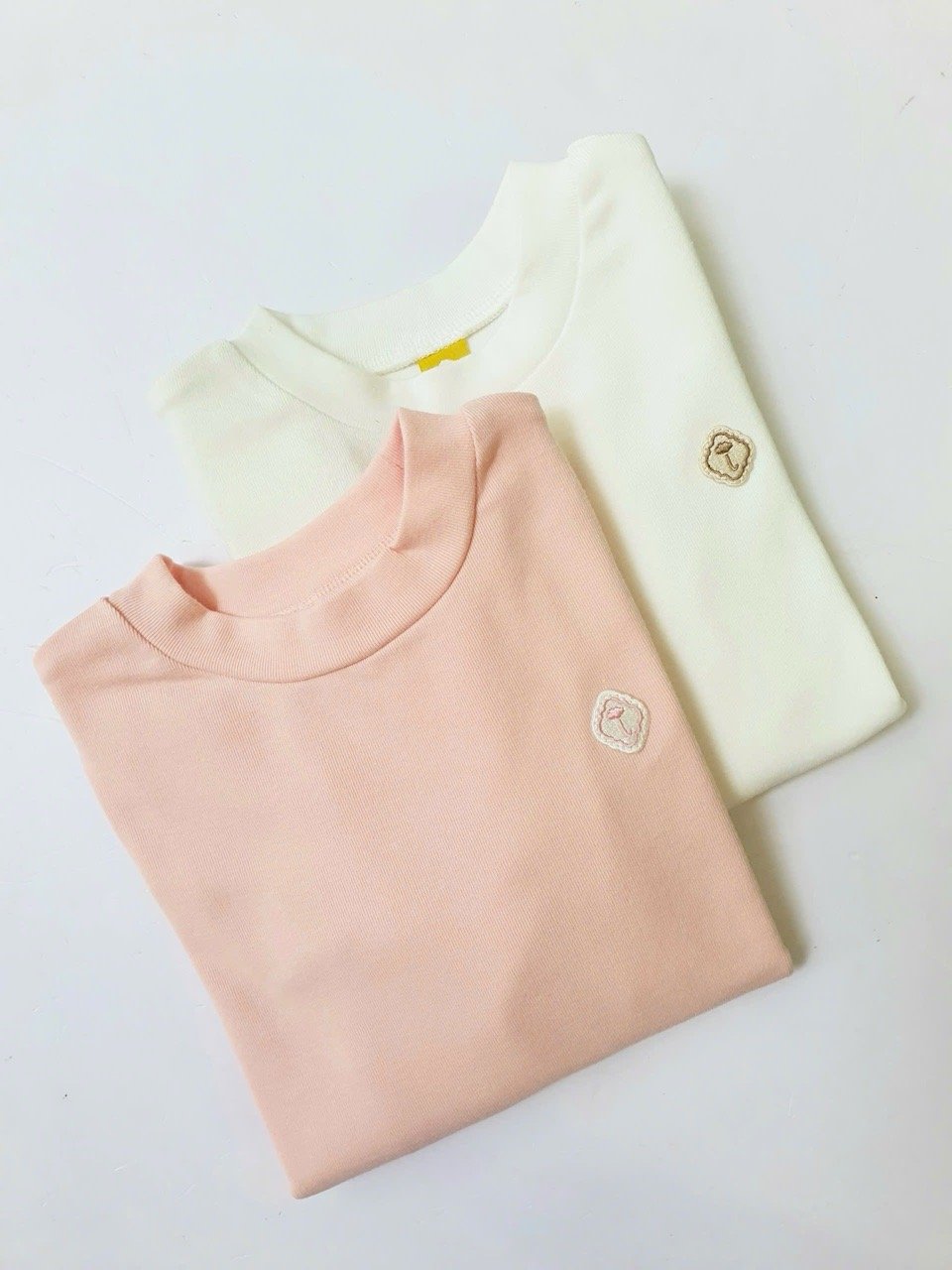 ABG35 - Áo thun cổ 2p dày dặn MM 2 màu hồng/trắng size 90-130 (1 số thiếu logo)