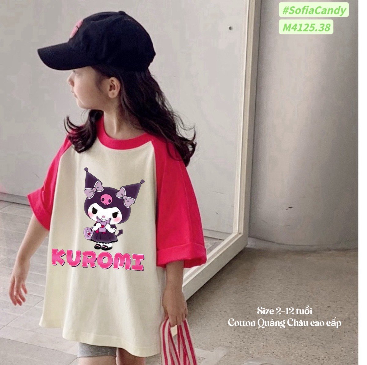 M4125.38 - Set bộ Mia Kids Kuromi áo hồng phối quần legging xám size 2-12y